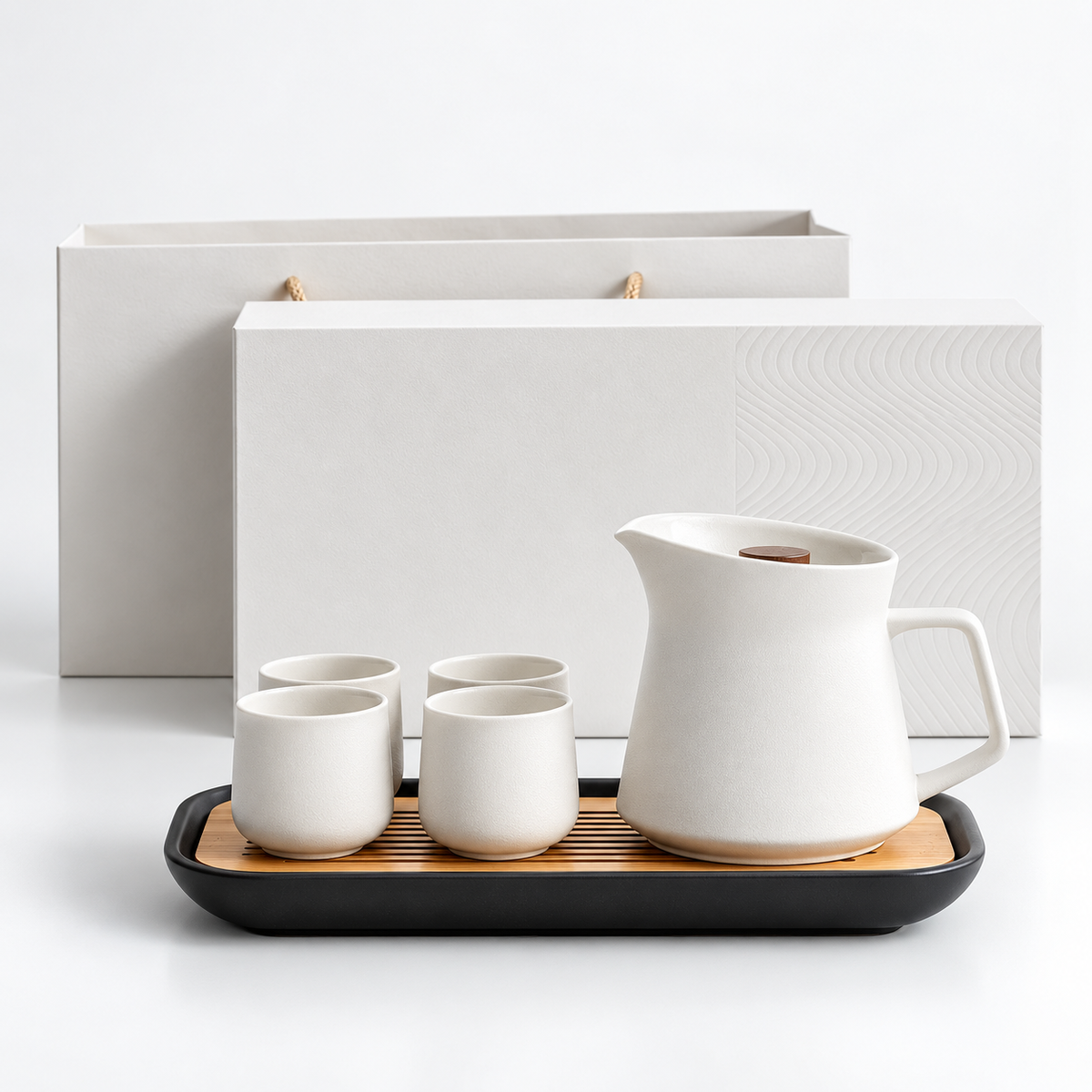 Wangshan Rotating Ceramic Tea Pot with Infuser – 400ml
