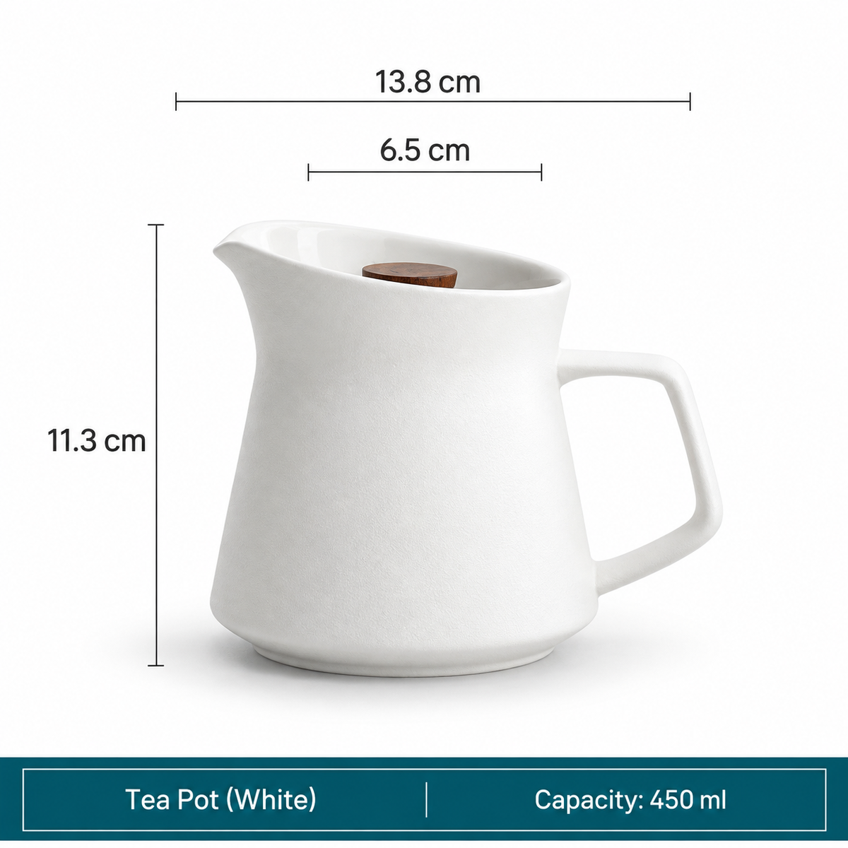 Wangshan Rotating Ceramic Tea Pot with Infuser – 400ml