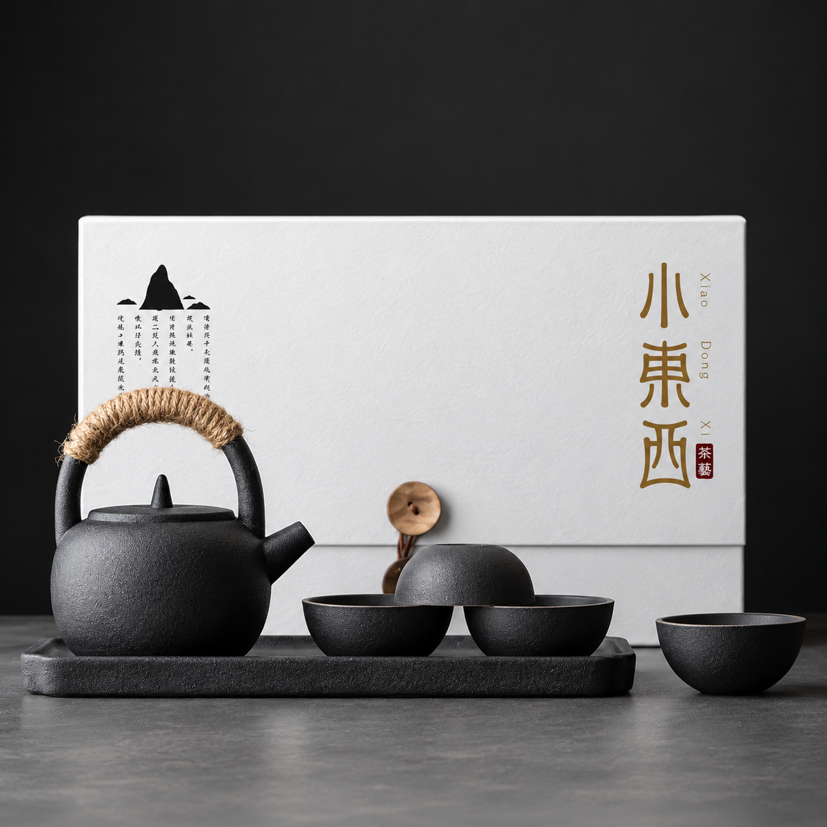 Japanese-Style Ceramic Tea Set with Teapot & Cups