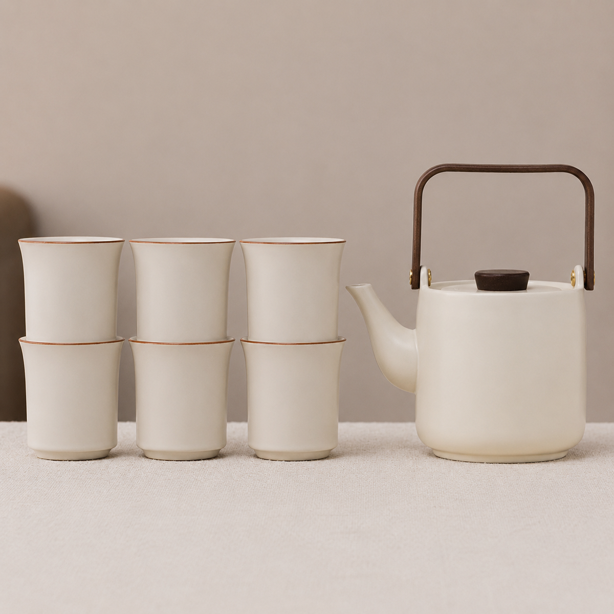 Orange Cat Ceramic Teapot Set with Cups