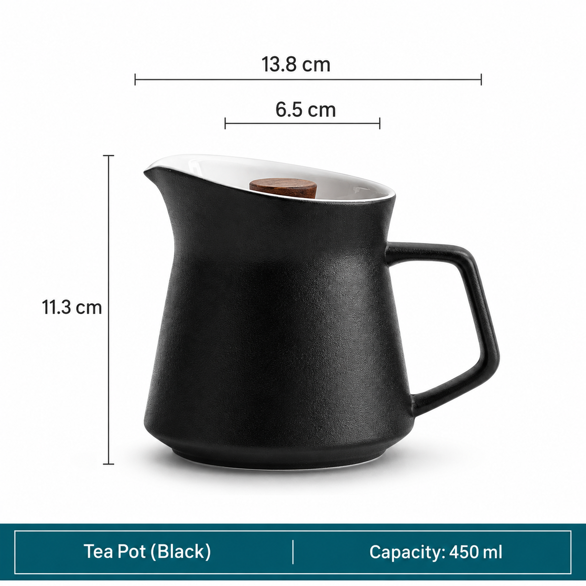 Wangshan Rotating Ceramic Tea Pot with Infuser – 400ml