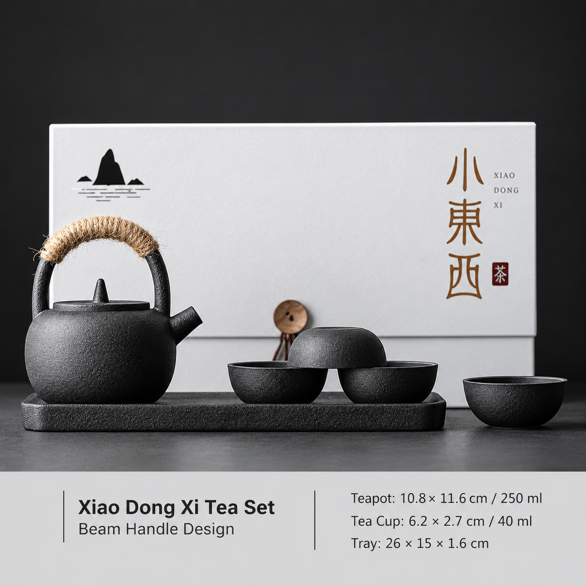Japanese-Style Ceramic Tea Set with Teapot & Cups