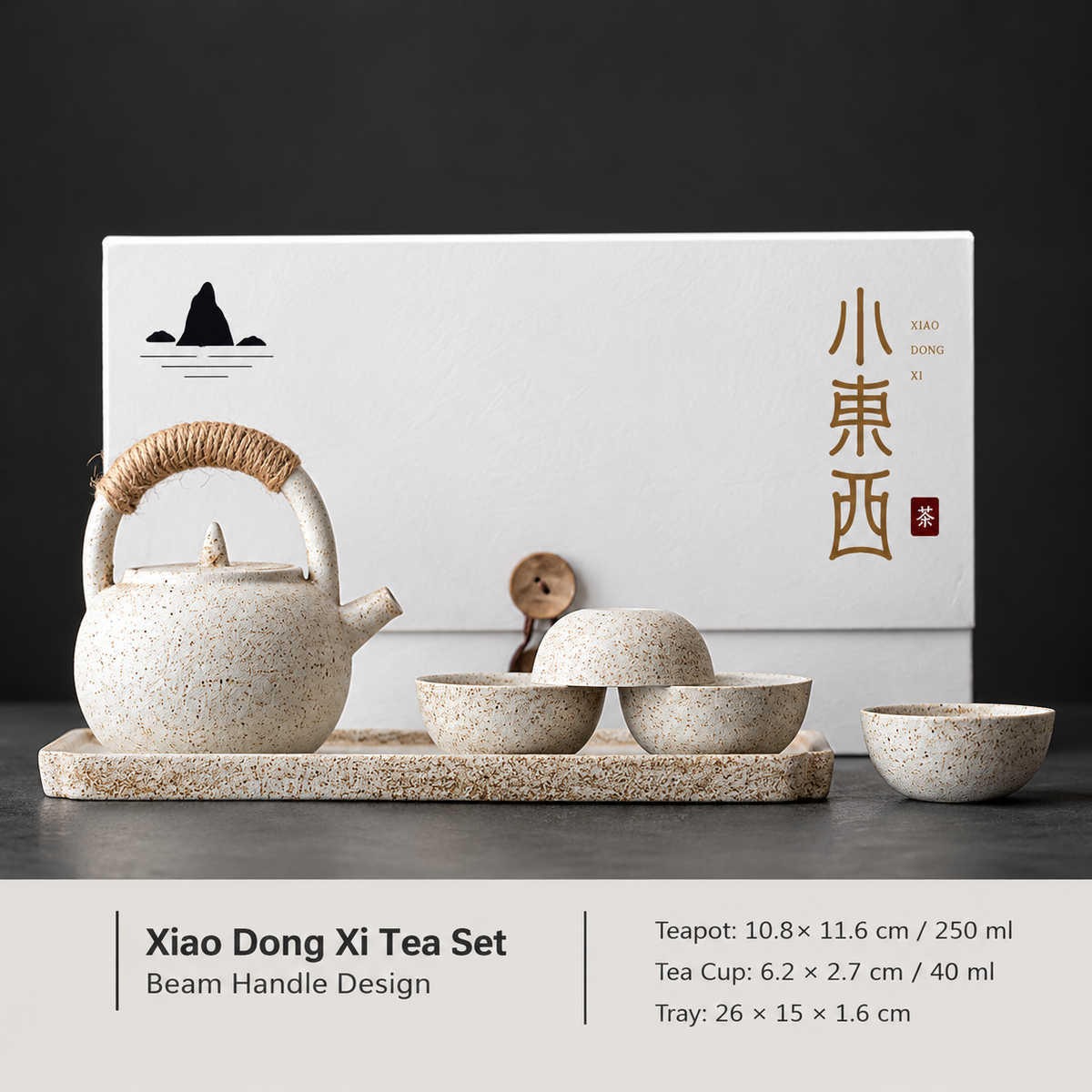 Japanese-Style Ceramic Tea Set with Teapot & Cups