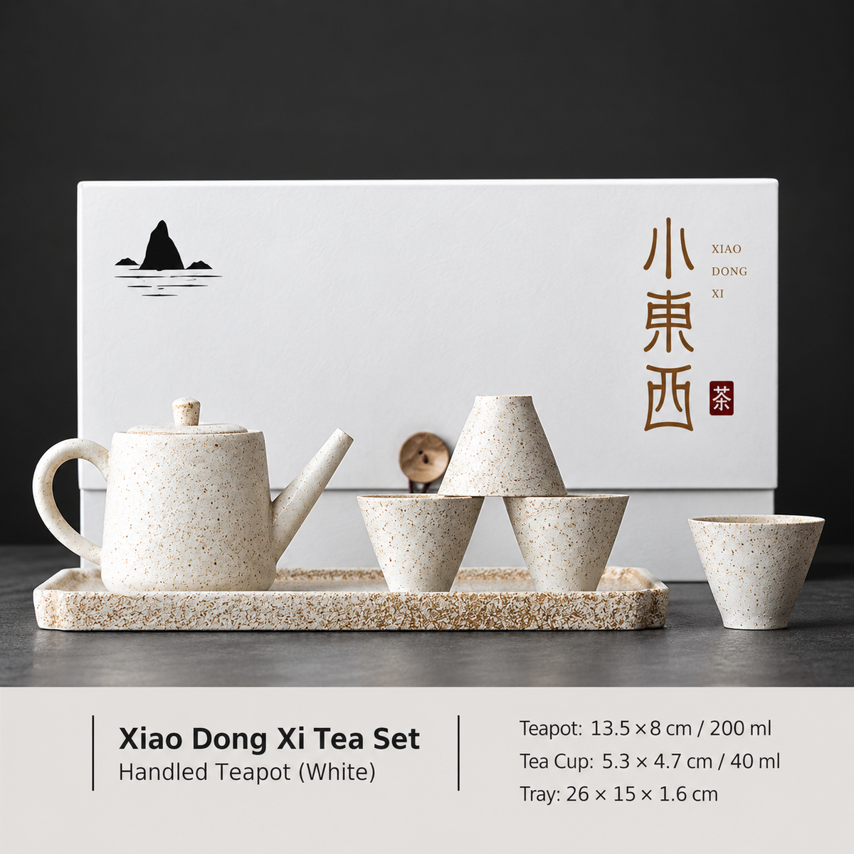 Japanese-Style Ceramic Tea Set with Teapot & Cups
