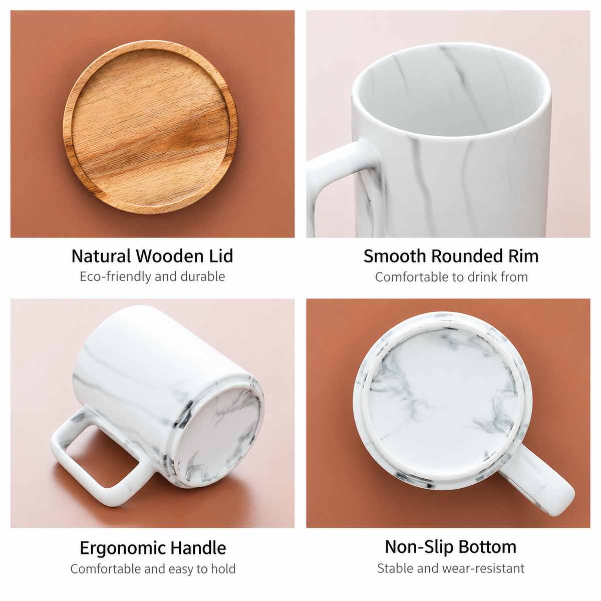Ceramic Mug with Wooden Lid & Gift Box