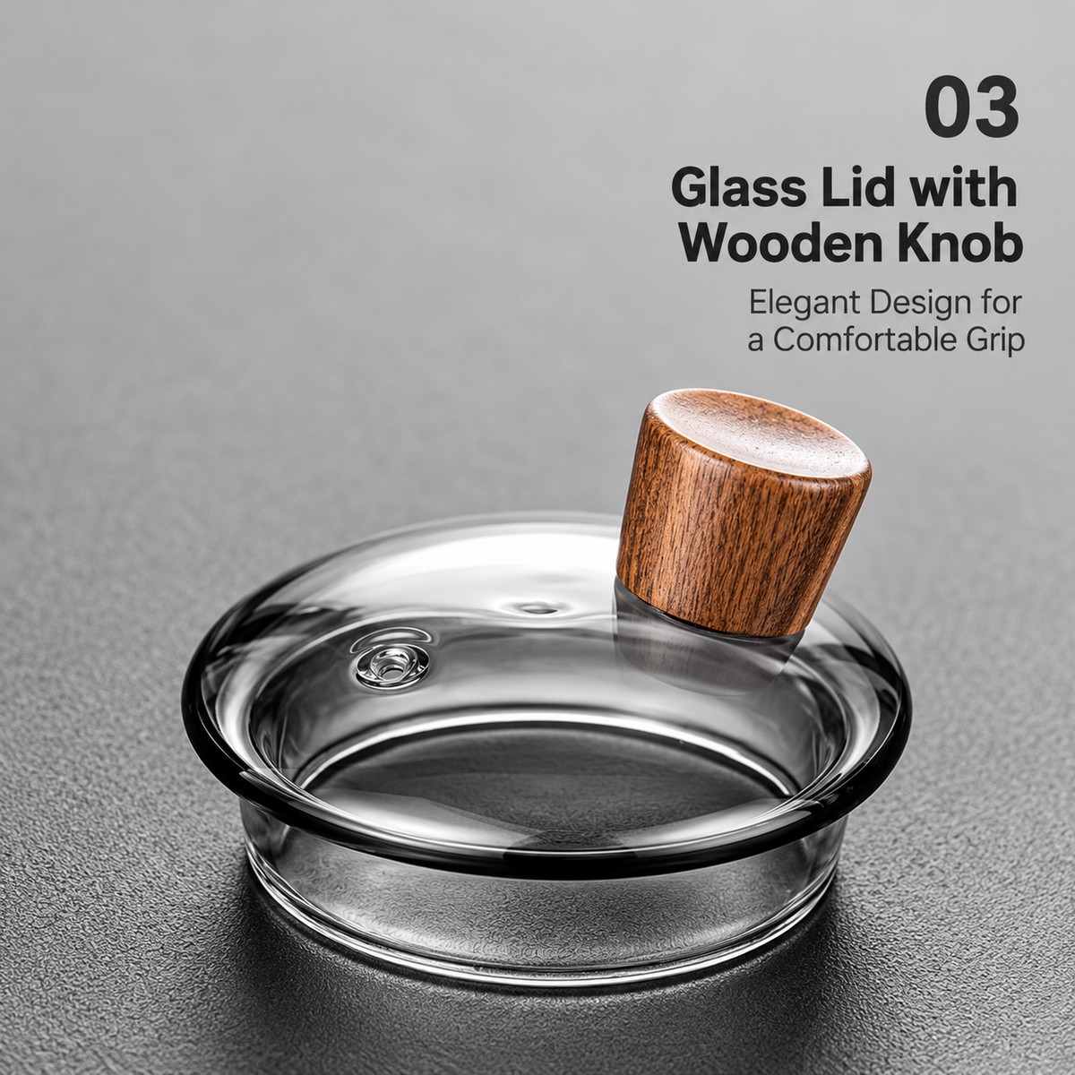 High Borosilicate Glass Teapot with Wooden Handle & Infuser