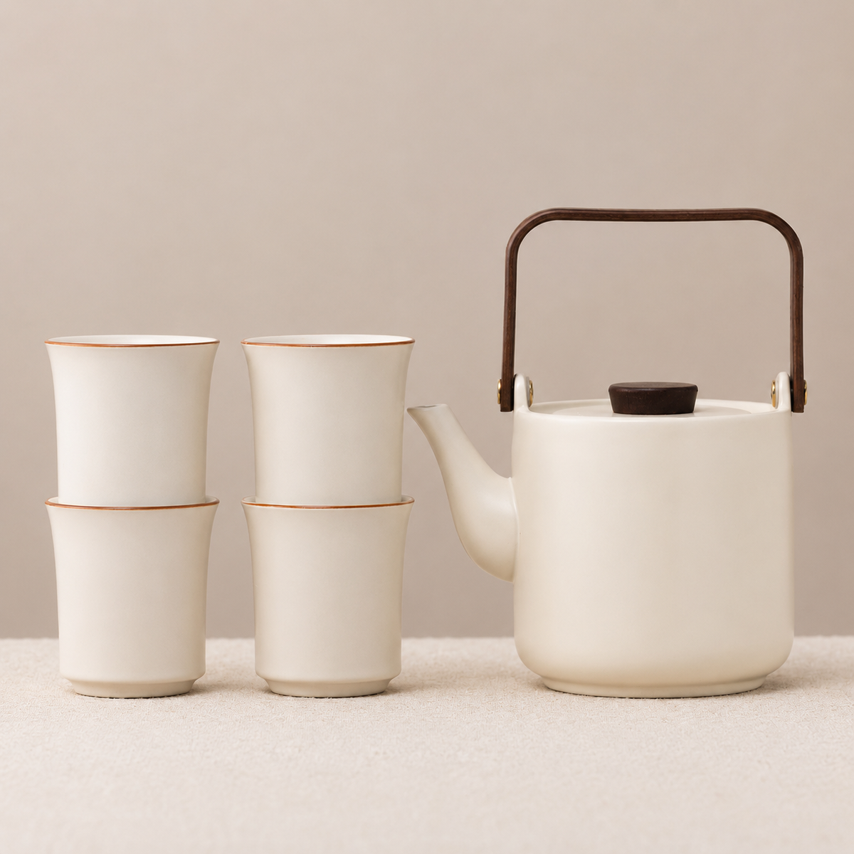 Orange Cat Ceramic Teapot Set with Cups