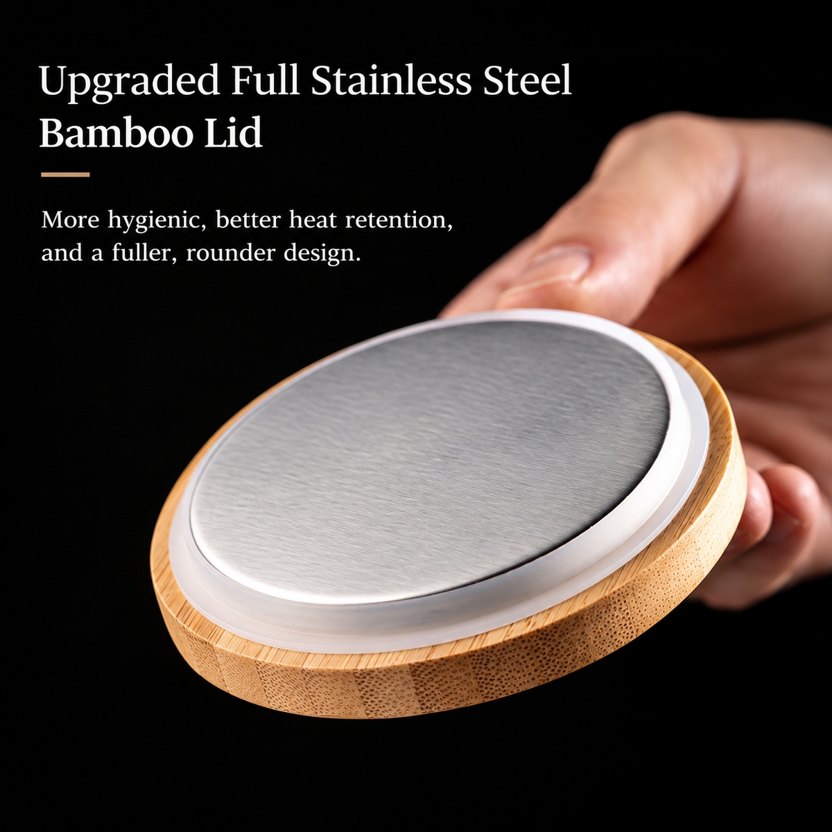 Wooden Handle Ceramic Mug with Bamboo Lid & Gift Box