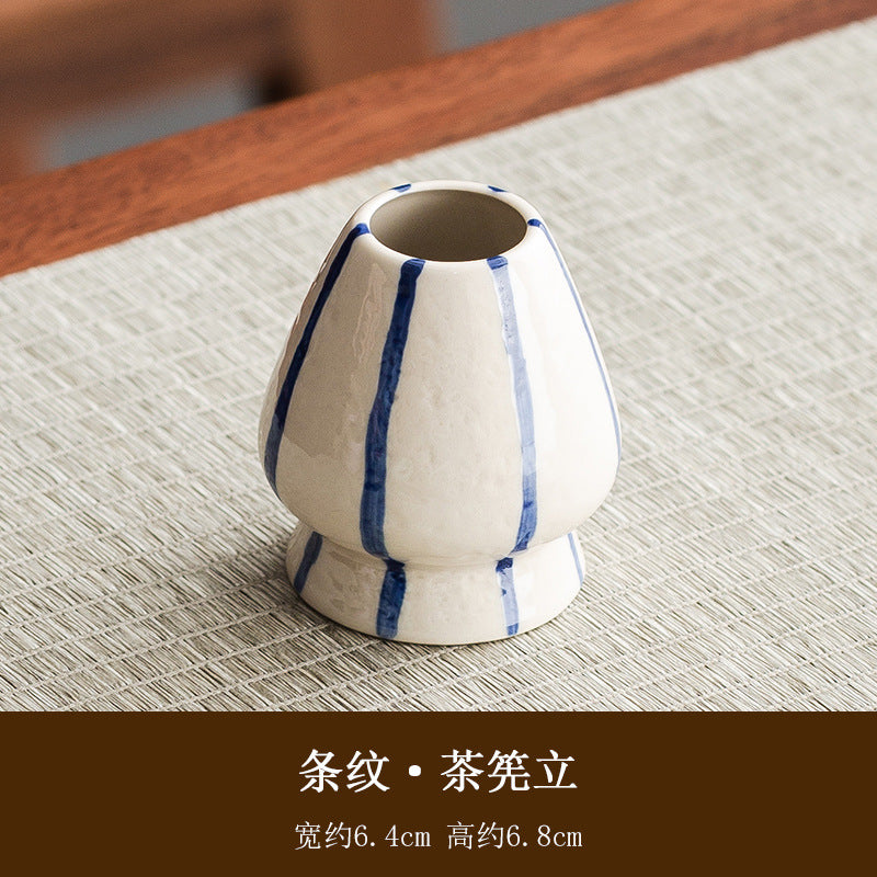 Large Japanese style matcha bowl hit matcha tool matcha brush dot tea bowl cute striped tea whisk utensils set