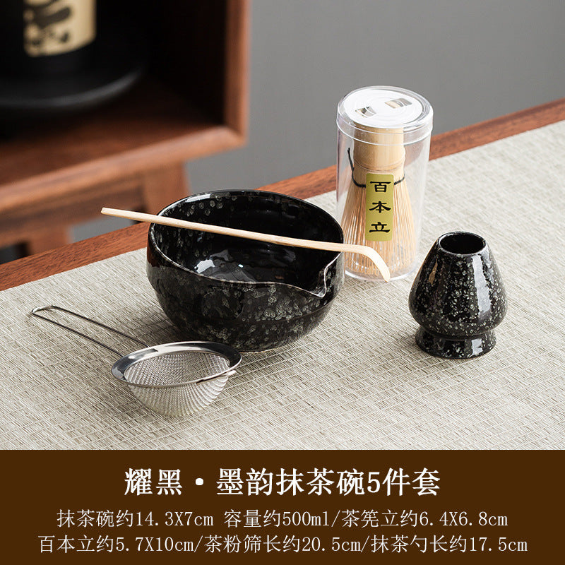 Large Japanese style matcha bowl hit matcha tool matcha brush dot tea bowl cute striped tea whisk utensils set