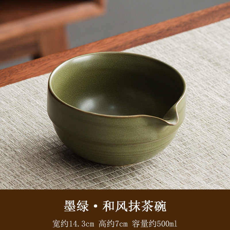 Large Japanese style matcha bowl hit matcha tool matcha brush dot tea bowl cute striped tea whisk utensils set