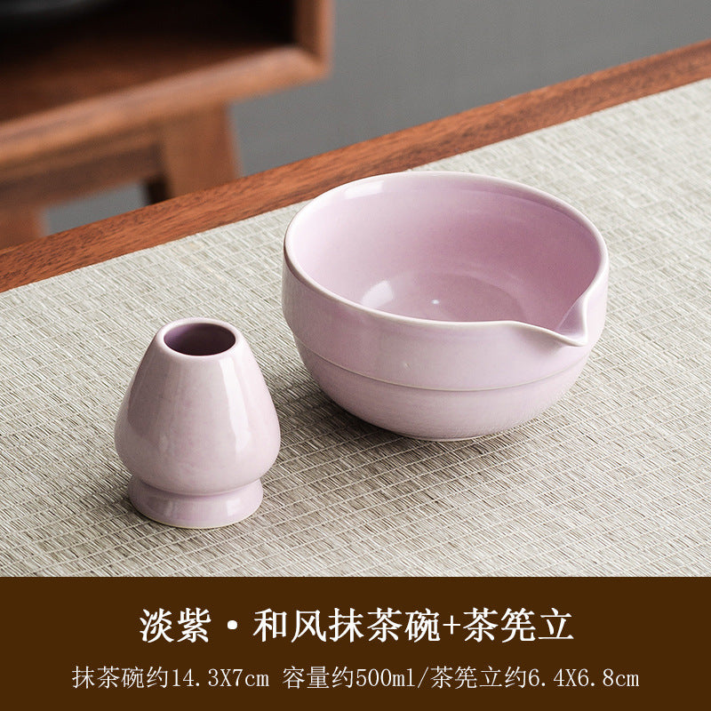Large Japanese style matcha bowl hit matcha tool matcha brush dot tea bowl cute striped tea whisk utensils set