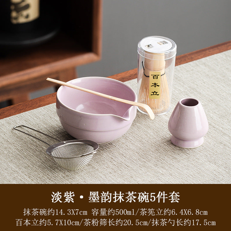 Large Japanese style matcha bowl hit matcha tool matcha brush dot tea bowl cute striped tea whisk utensils set