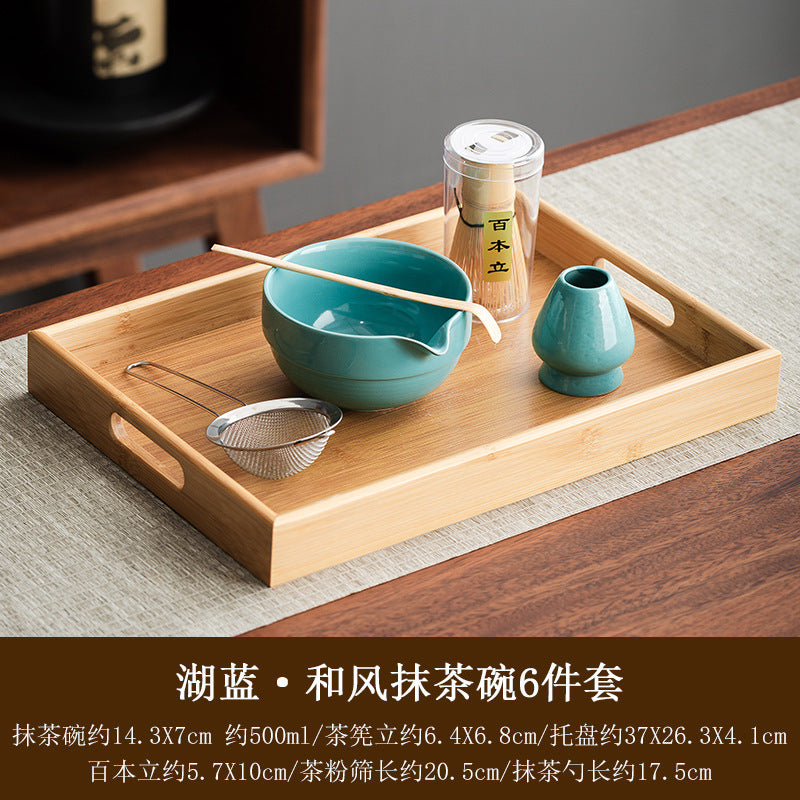 Large Japanese style matcha bowl hit matcha tool matcha brush dot tea bowl cute striped tea whisk utensils set