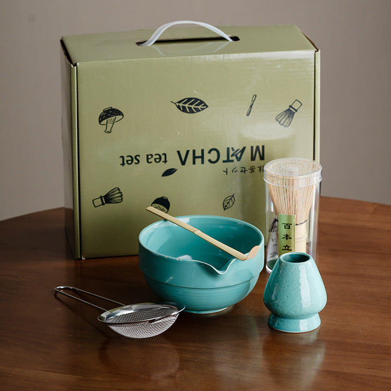 Large Japanese style matcha bowl hit matcha tool matcha brush dot tea bowl cute striped tea whisk utensils set