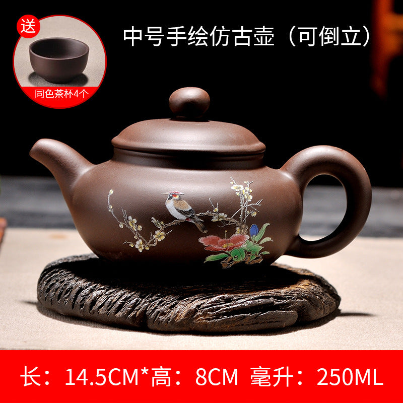 Upside down Yixing purple sand teapot for making tea handmade small Xishi household large-capacity teapot Kungfu tea set
