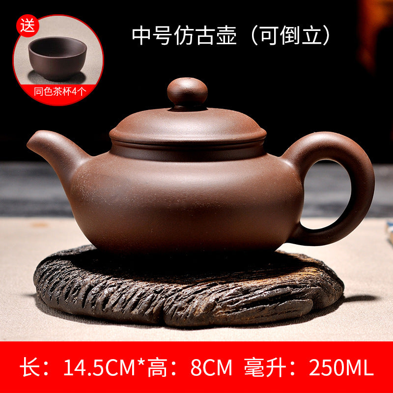 Upside down Yixing purple sand teapot for making tea handmade small Xishi household large-capacity teapot Kungfu tea set