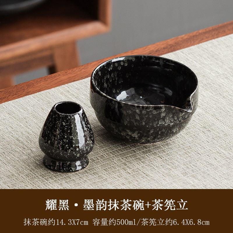 Large Japanese style matcha bowl hit matcha tool matcha brush dot tea bowl cute striped tea whisk utensils set
