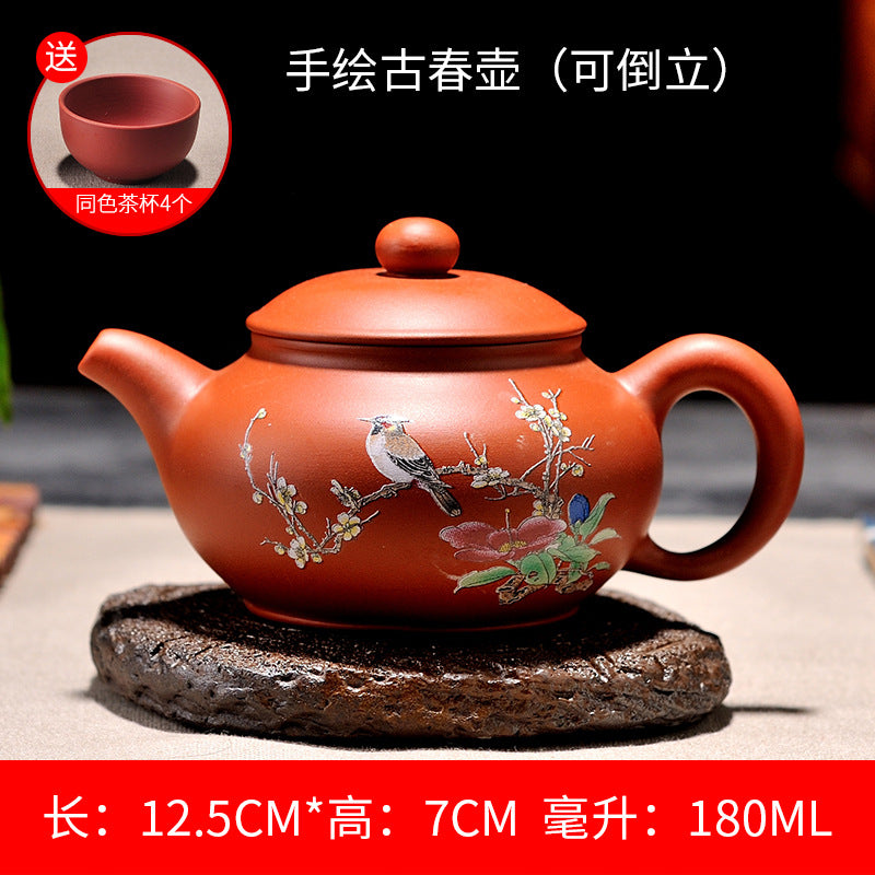 Upside down Yixing purple sand teapot for making tea handmade small Xishi household large-capacity teapot Kungfu tea set