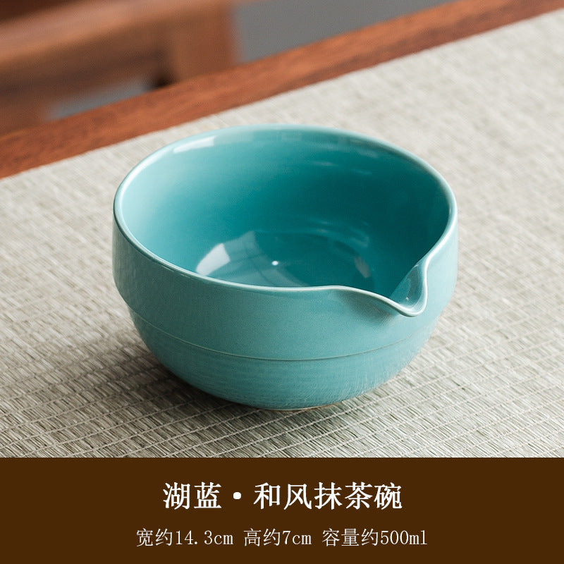 Large Japanese style matcha bowl hit matcha tool matcha brush dot tea bowl cute striped tea whisk utensils set