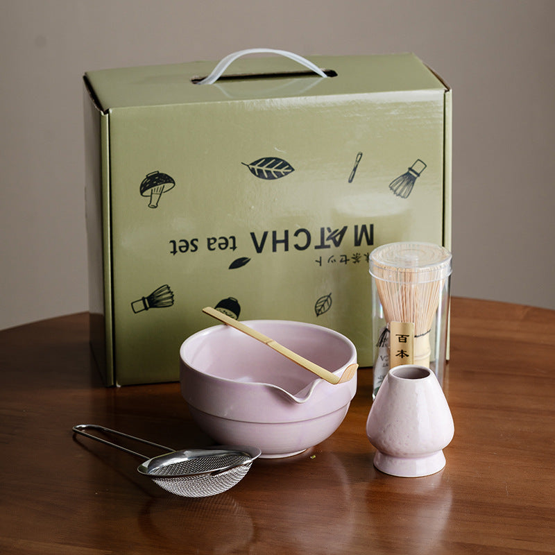 Large Japanese style matcha bowl hit matcha tool matcha brush dot tea bowl cute striped tea whisk utensils set