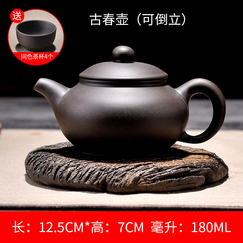 Upside down Yixing purple sand teapot for making tea handmade small Xishi household large-capacity teapot Kungfu tea set