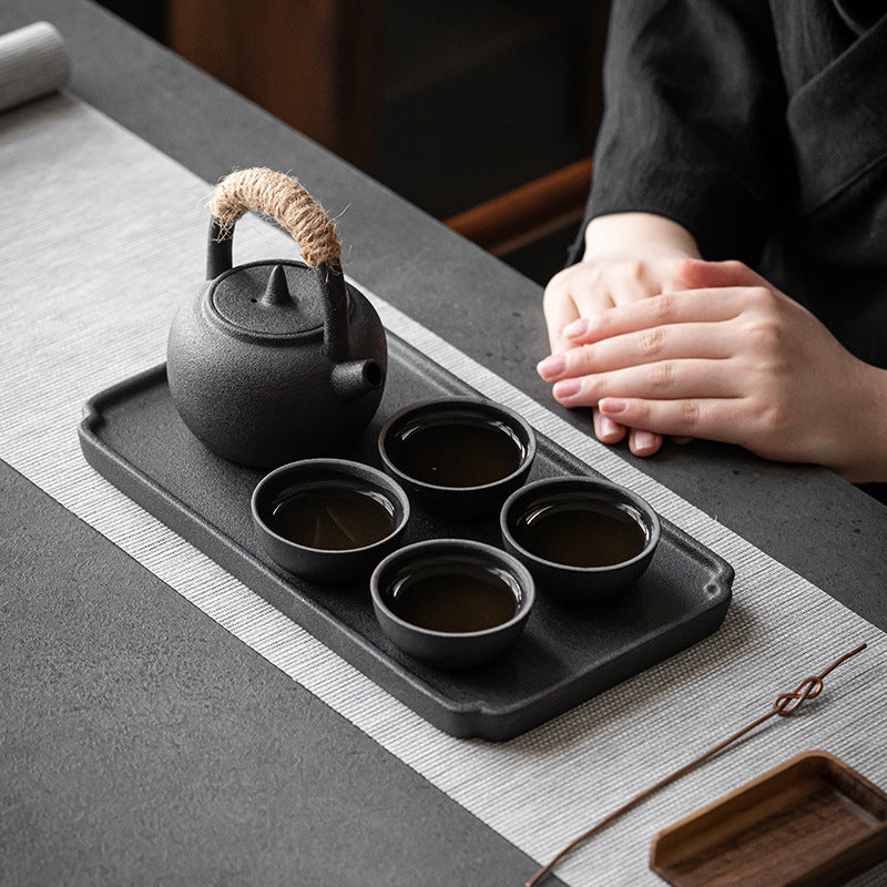 Japanese-Style Ceramic Tea Set with Teapot & Cups