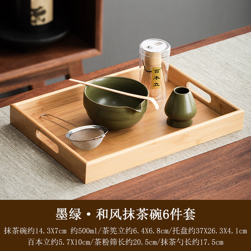 Large Japanese style matcha bowl hit matcha tool matcha brush dot tea bowl cute striped tea whisk utensils set