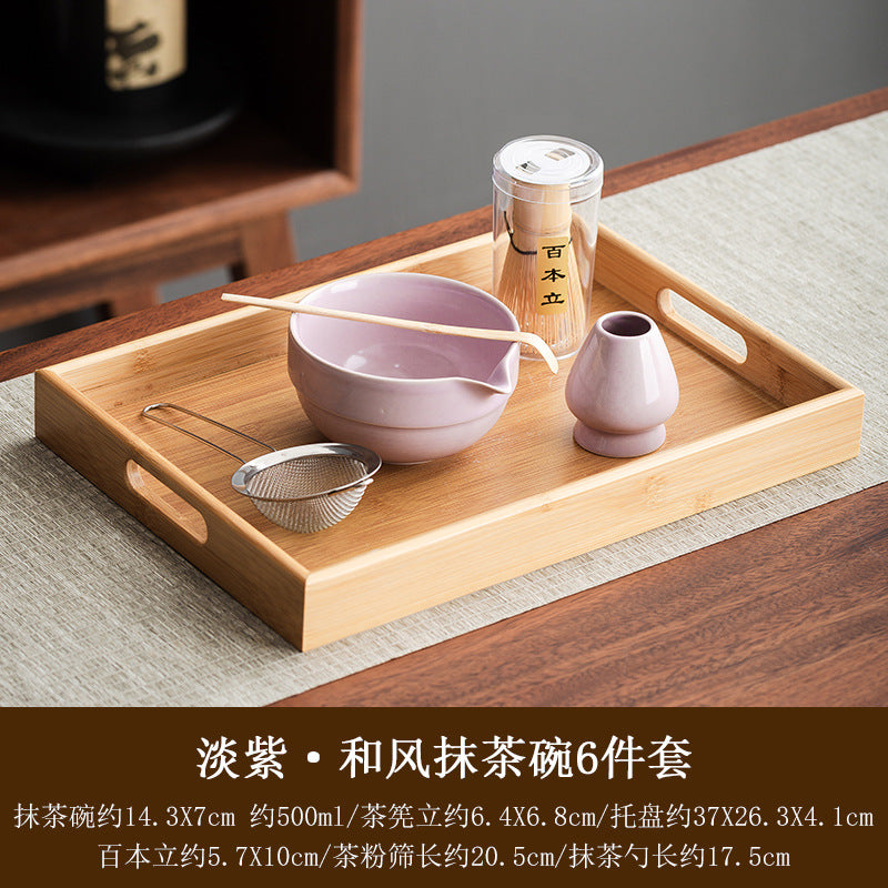 Large Japanese style matcha bowl hit matcha tool matcha brush dot tea bowl cute striped tea whisk utensils set