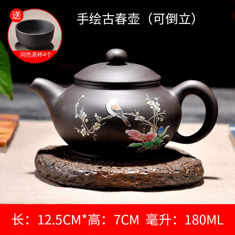 Upside down Yixing purple sand teapot for making tea handmade small Xishi household large-capacity teapot Kungfu tea set