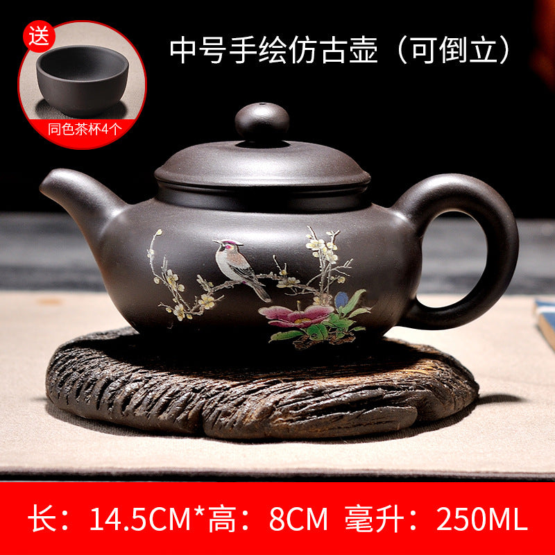 Upside down Yixing purple sand teapot for making tea handmade small Xishi household large-capacity teapot Kungfu tea set