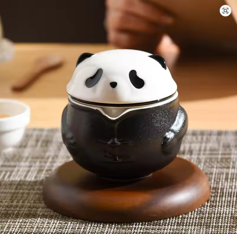 Portable Panda Chinese Tea Set – One Pot Three Cups