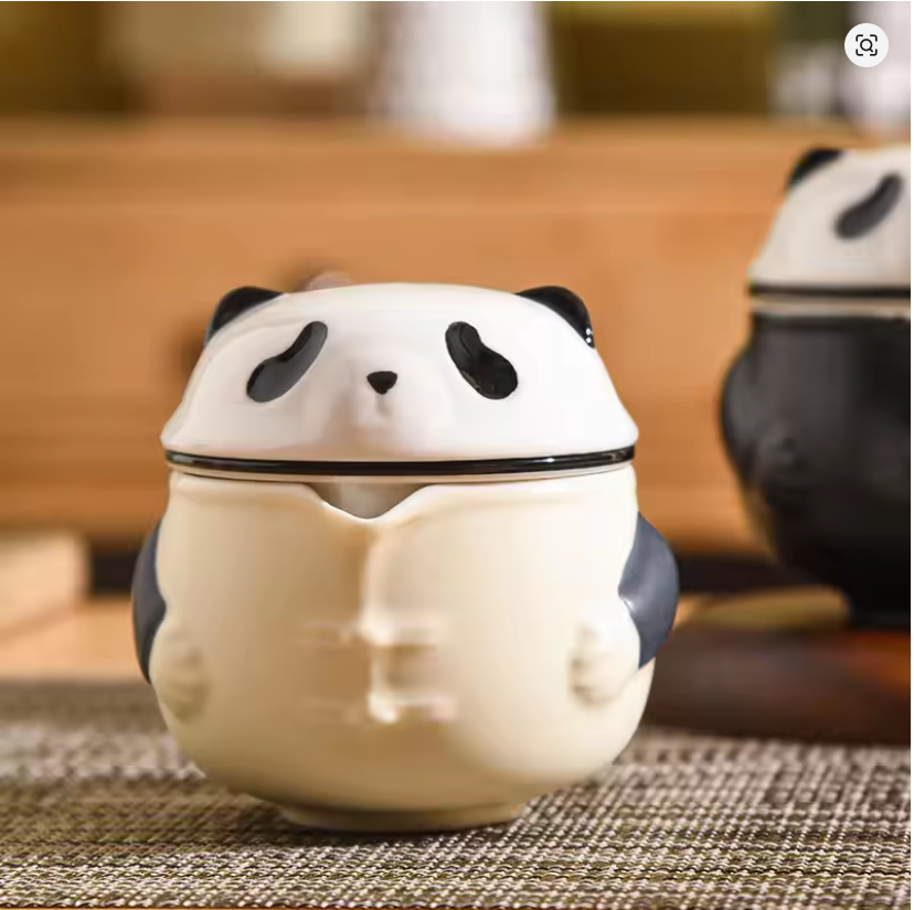 Portable Panda Chinese Tea Set – One Pot Three Cups